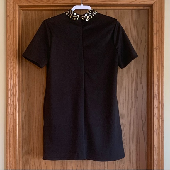 ASOS Black Mini Dress with Silver/Gold Sequins - Picture 2 of 5